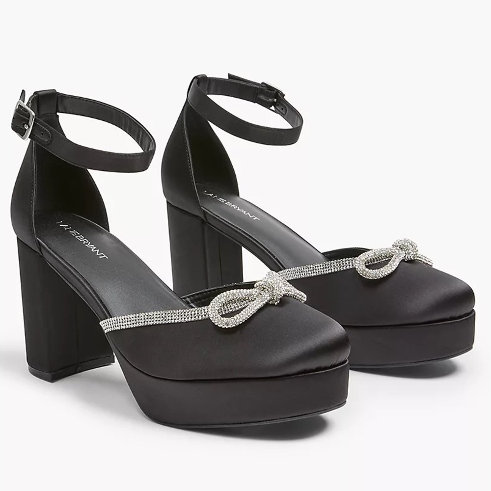 Lane Bryant Black Dream Cloud Bow Platform Heel